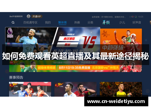 如何免费观看英超直播及其最新途径揭秘